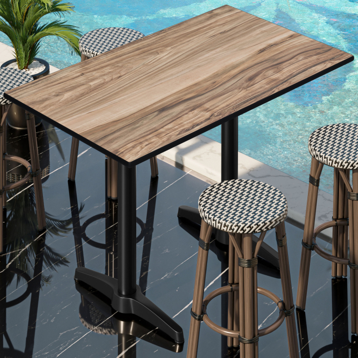 CPBL | HPL Kompakt Bistro Steht bord | 130 x 80 x 110 cm | Sheesham / Svart | Rektangulær CPBL | HPL Kompakt Bistro Steht bord | 130 x 80 x 110 cm | Sheesham / Svart | Rektangulær