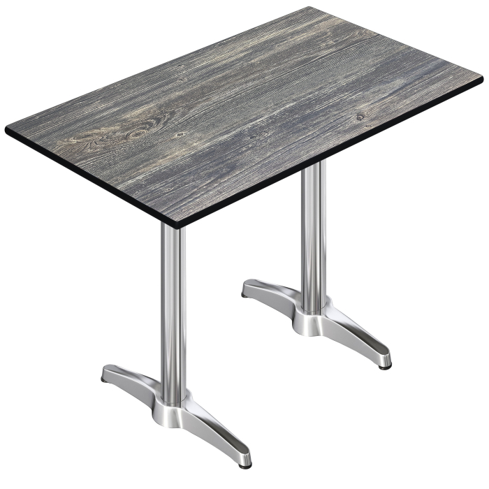 CPBL | HPL Compact Bistro Stehtabel | 120 x 70 x 110 cm | Rustikalsk fyrretræ / Sølv | Firkantet CPBL | HPL Compact Bistro Stehtabel | 120 x 70 x 110 cm | Rustikalsk fyrretræ / Sølv | Firkantet