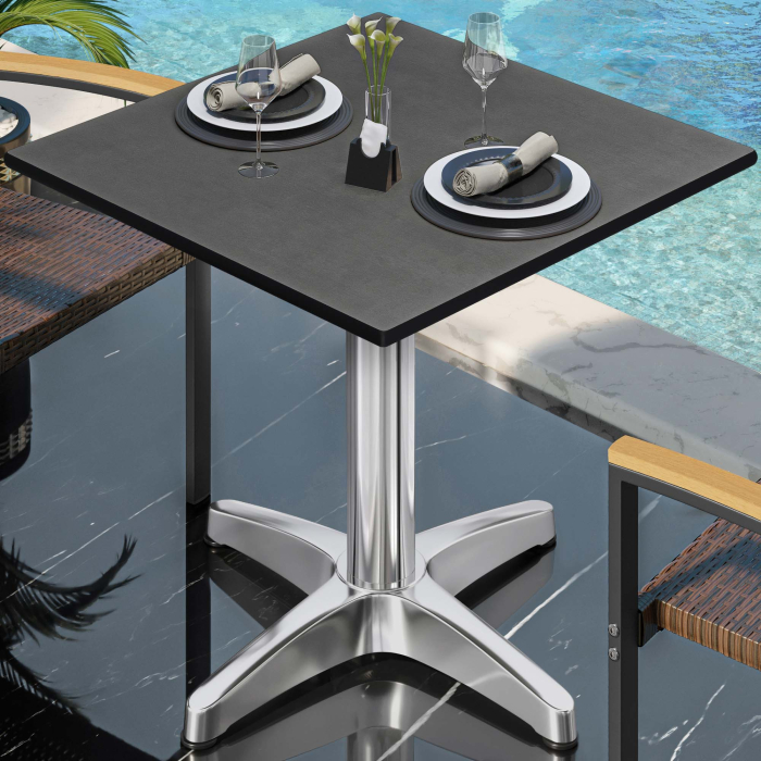 CPBL | HPL Bistro Table | W:D:H 60 x 60 x 78 cm | Anthracite / Aluminium | Foldable + additional weight | Square CPBL | HPL Bistro Table | W:D:H 60 x 60 x 78 cm | Anthracite / Aluminium | Foldable + additional weight | Square