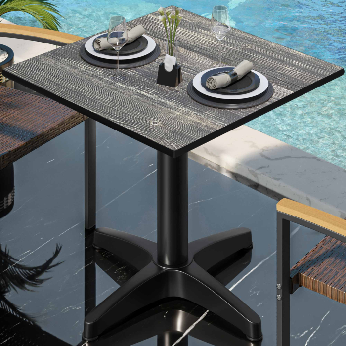 CPBL | HPL bistro table | W:D:H 60 x 60 x 78 cm | rustic pine / aluminium | additional weight | square CPBL | HPL bistro table | W:D:H 60 x 60 x 78 cm | rustic pine / aluminium | additional weight | square