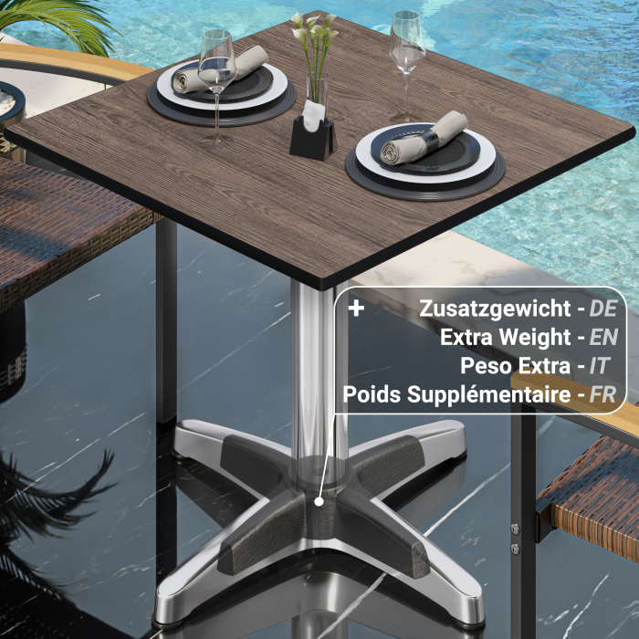 CPBL | HPL Bistro Table | W:D:H 60 x 60 x 78 cm | Wenge / Aluminium | Foldable + additional weight | Square CPBL | HPL Bistro Table | W:D:H 60 x 60 x 78 cm | Wenge / Aluminium | Foldable + additional weight | Square