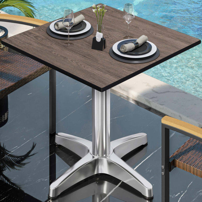 CPBL | HPL Bistro Table | W:D:H 60 x 60 x 78 cm | Wenge / Aluminium | Foldable + additional weight | Square CPBL | HPL Bistro Table | W:D:H 60 x 60 x 78 cm | Wenge / Aluminium | Foldable + additional weight | Square
