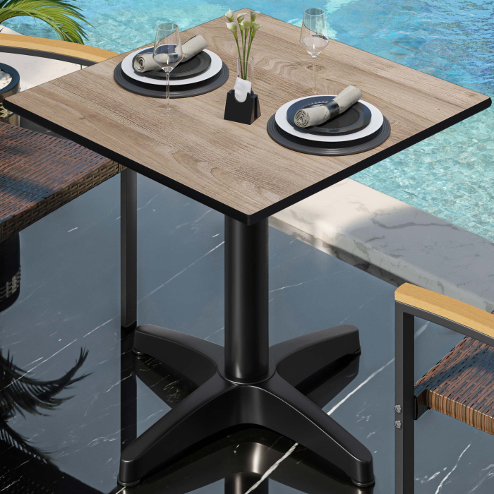 CPBL | HPL Bistro Table | W:D:H 70 x 70 x 78 cm | Oak / Aluminium | Foldable + additional weight | Square CPBL | HPL Bistro Table | W:D:H 70 x 70 x 78 cm | Oak / Aluminium | Foldable + additional weight | Square