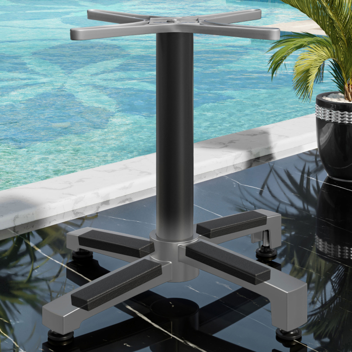 CPBC | HPL Bistro Table | W:D:H 70 x 70 x 78 cm | Rustic Pine / Aluminium | Additional Weight | Square