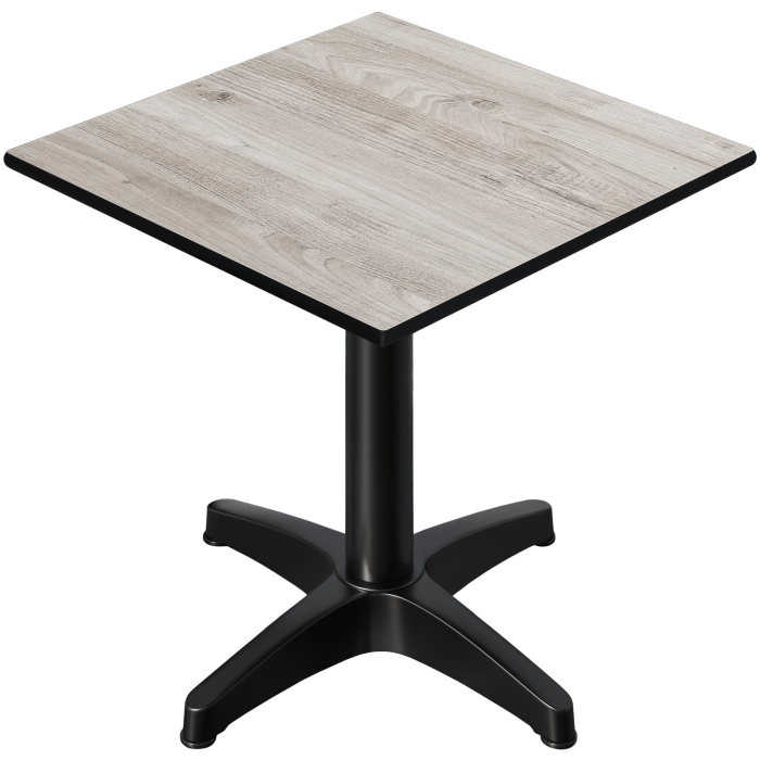 CPBL | HPL Bistrobord | B:D:H 70 x 70 x 78 cm | Ek Vit / Aluminium Svart | Fällbart + extra vikt | Fyrkantigt CPBL | HPL Bistrobord | B:D:H 70 x 70 x 78 cm | Ek Vit / Aluminium Svart | Fällbart + extra vikt | Fyrkantigt