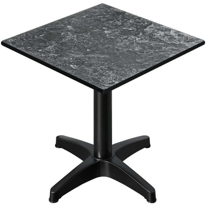 CPBL | HPL Bistrobord | B:D:H 70 x 70 x 78 cm | Sten / Aluminium | Fällbart + extra vikt | Fyrkantigt CPBL | HPL Bistrobord | B:D:H 70 x 70 x 78 cm | Sten / Aluminium | Fällbart + extra vikt | Fyrkantigt