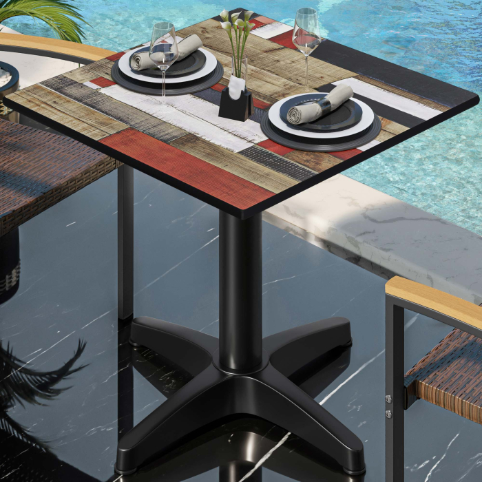 CPBL | HPL bistrobord | B:D:H 70 x 70 x 78 cm | Vintage Fargerike / Aluminium | Ekstra vekt | Torget CPBL | HPL bistrobord | B:D:H 70 x 70 x 78 cm | Vintage Fargerike / Aluminium | Ekstra vekt | Torget