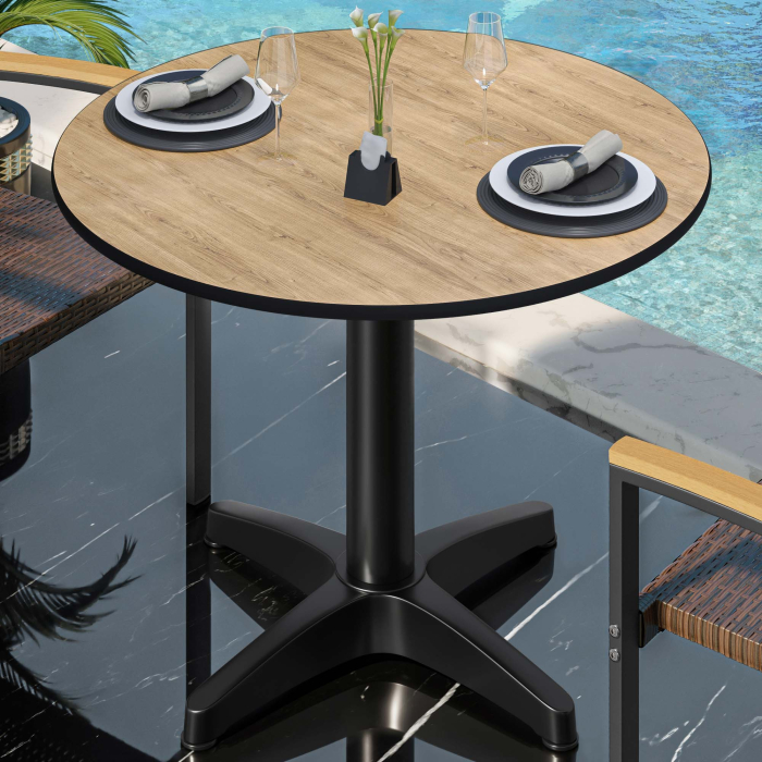CPBL | HPL bistrobord | Ø:H 60 x 78 cm | Eik / aluminium | Ekstra vekt | Rundt CPBL | HPL bistrobord | Ø:H 60 x 78 cm | Eik / aluminium | Ekstra vekt | Rundt