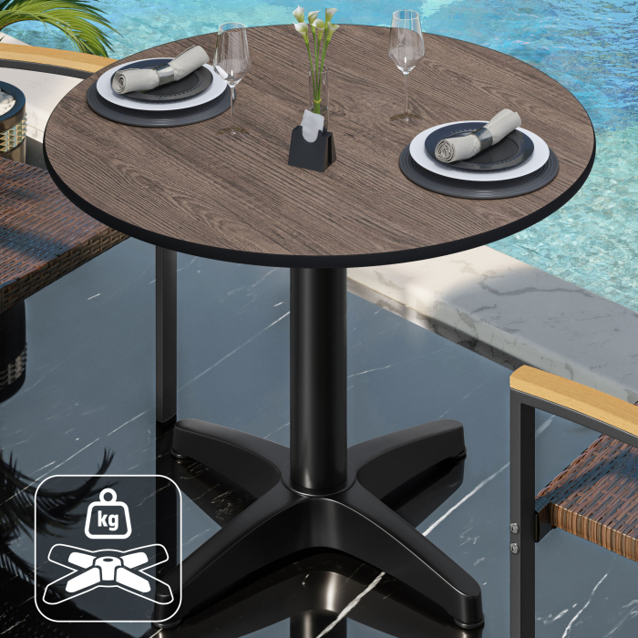 CPBL | HPL-bistro-pöytä | Ø:K 60 x 78 cm | wenge / alumiini | lisäpaino | pyöreä CPBL | HPL-bistro-pöytä | Ø:K 60 x 78 cm | wenge / alumiini | lisäpaino | pyöreä