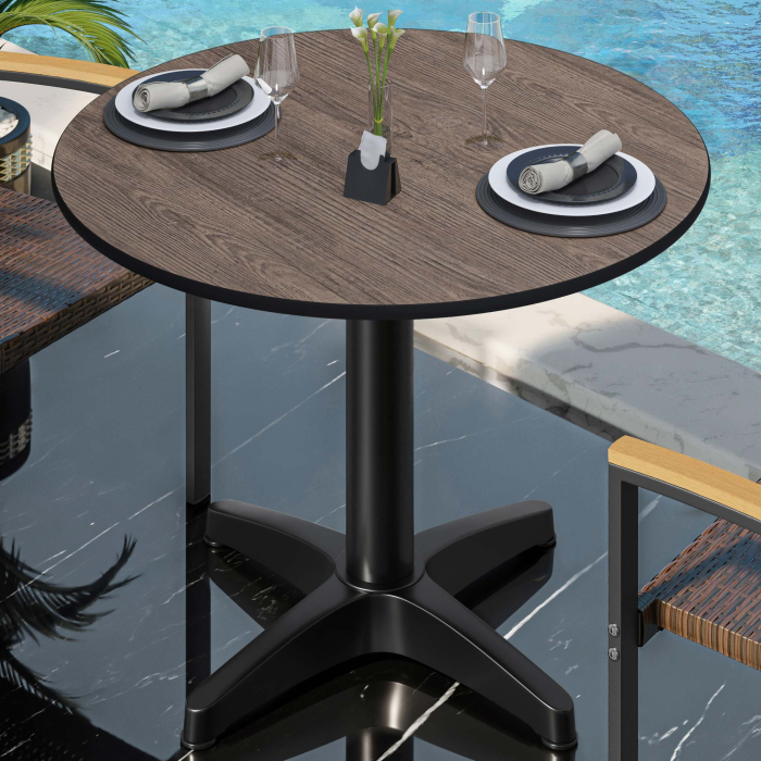 CPBL | HPL-bistro-pöytä | Ø:K 60 x 78 cm | wenge / alumiini | lisäpaino | pyöreä CPBL | HPL-bistro-pöytä | Ø:K 60 x 78 cm | wenge / alumiini | lisäpaino | pyöreä