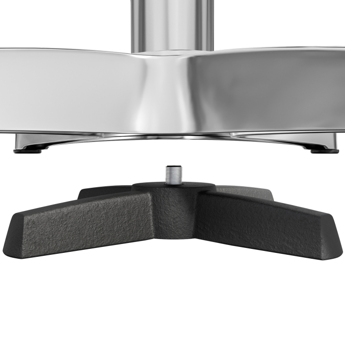 CPBL | HPL Bistrobord | Ø:H 70 x 78 cm | ekvit / aluminium | hopfällbart + extra vikt | runt
