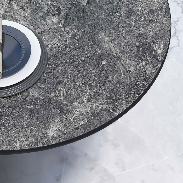 CPBL | HPL bistrobord | Ø:H 70 x 78 cm | Stein / aluminium | Ekstra vekt | Rundt