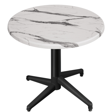 WAP | 31257 | Ø:H 60 x 74 cm | Hvid marmor / sort | Rund