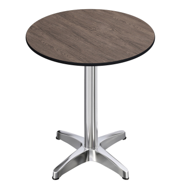 CPBL | HPL Compact Bistro Höjdbord | Ø 60 x 110 cm | Fällbar + Extra vikt | Ljus Wenge / Aluminium