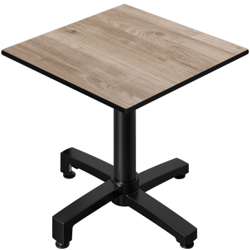 CPBC | HPL Bistro Table | W:D:H 70 x 70 x 78 cm | Oak / Aluminium | Additional weight | Square