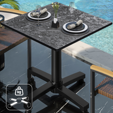 CPBC | HPL Bistro Table | W:D:H 70 x 70 x 78 cm | Rock / Aluminium | Additional weight | Square