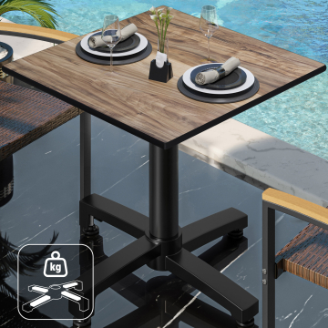 CPBC | HPL Bistro Table | W:D:H 70 x 70 x 78 cm | Sheesham / Aluminium | Additional weight | Square
