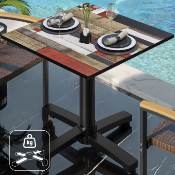 CPBC | HPL Bistro Table | W:D:H 70 x 70 x 78 cm | Vintage Coloured / Aluminium | Additional weight | Square