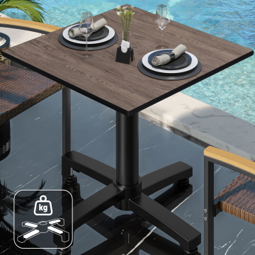 CPBC | HPL Bistro Table | W:D:H 70 x 70 x 78 cm | Wenge / Aluminium | Additional weight | Square