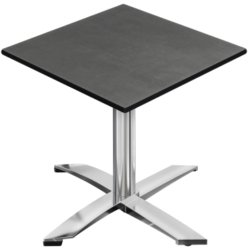 CPTG | Bistrobord | B:D:H 70 x 70 x 75 cm | Antrasitt / aluminium | Sammenleggbar/tilleggsvekt