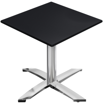 CPTG | Bistrobord | B:D:H 70 x 70 x 75 cm | Svart / aluminium | Sammenleggbar/tilleggsvekt