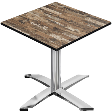 CPTG | Bistrobord | B:D:H 70 x 70 x 75 cm | Vintage gammel / aluminium | Sammenleggbar/tilleggsvekt