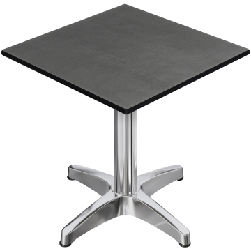 CPBL | HPL Bistrobord | B:D:H 70 x 70 x 78 cm | Antracit / Aluminium | Fällbart + extra vikt | Fyrkantigt