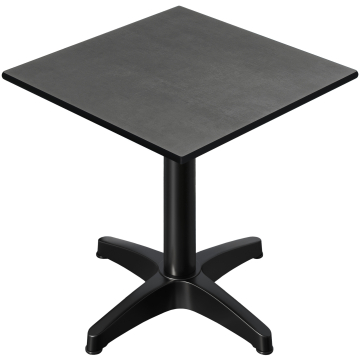 CPBL | HPL bistrobord | B:D:H 70 x 70 x 78 cm | antracit / aluminium sort | ekstra vægt | firkantet
