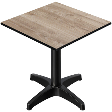 CPBL | HPL bistrobord | B:D:H 70 x 70 x 78 cm | eg / aluminium | ekstra vægt | firkantet