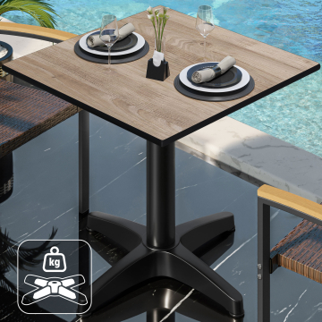 CPBL | HPL bistrobord | B:D:H 70 x 70 x 78 cm | eg / aluminium | ekstra vægt | firkantet