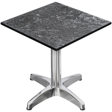 CPBL | HPL Bistrobord | B:D:H 70 x 70 x 78 cm | Sten / Aluminium | Fällbart + extra vikt | Fyrkantigt