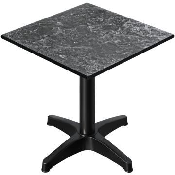 CPBL | HPL bistrobord | B:D:H 70 x 70 x 78 cm | sten / aluminium | ekstra vægt | firkantet