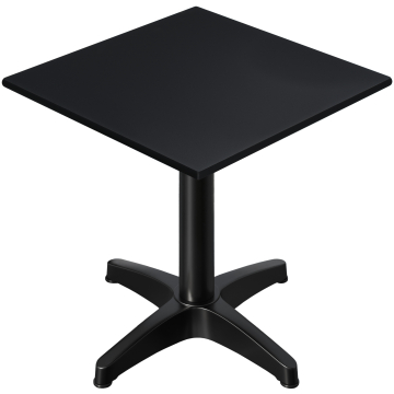 CPBL | HPL bistrobord | B:D:H 70 x 70 x 78 cm | sort / aluminium | ekstra vægt | firkantet