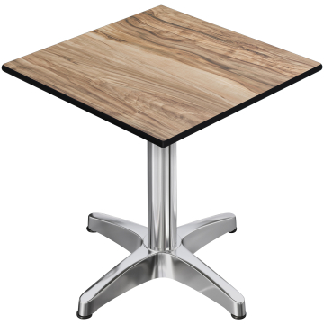 CPBL | HPL Bistrobord | B:D:H 70 x 70 x 78 cm | Sheesham / Aluminium | Fällbart + extra vikt | Fyrkantigt