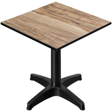 CPBL | HPL bistrobord | B:D:H 70 x 70 x 78 cm | sheesham / aluminium | ekstra vægt | firkantet