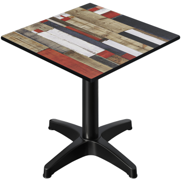 CPBL | HPL Bistrobord | B:D:H 70 x 70 x 78 cm | Vintagefarvet / Aluminium | Ekstra vægt | Firkantet