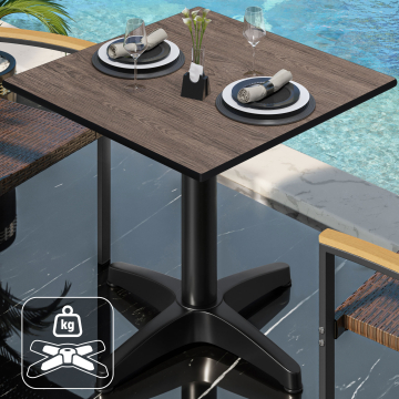 CPBL | HPL bistrobord | B:D:H 70 x 70 x 78 cm | wenge / aluminium | ekstra vægt | firkantet