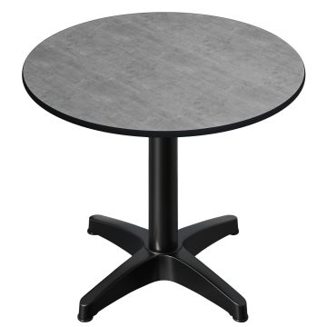 CPBL | HPL-bistro-pöytä | Ø:K 60 x 78 cm | betoni / alumiini musta | lisäpaino | pyöreä