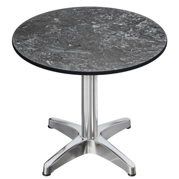 CPBL | HPL Bistrobord | Ø:H 60 x 78 cm | Sten / Aluminium | Fällbart + extra vikt | Runt