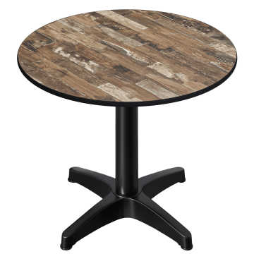 CPBL | HPL-bistro-pöytä | Ø:K 60 x 78 cm | Vintage Old / Alumiini | Lisäpaino | Pyöreä | Pyöreä