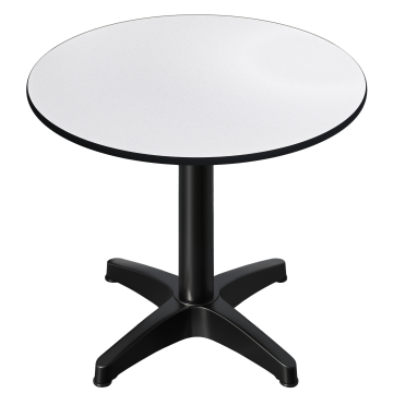 CPBL | HPL-bistro-pöytä | Ø:K 60 x 78 cm | valkoinen / musta alumiini | lisäpaino | pyöreä