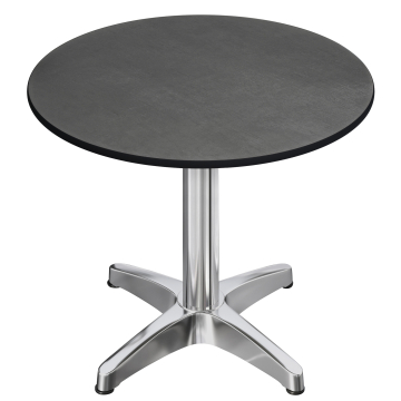 CPBL | Tavolo da bistrot in HPL | Ø:H 70 x 78 cm | Antracite / Alluminio | Pieghevole + peso aggiuntivo | Rotondo