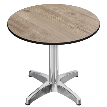 CPBL | Tavolo da bistrot in HPL | Ø:H 70 x 78 cm | Rovere / Alluminio | Pieghevole + peso aggiuntivo | Rotondo