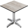 CPBL | HPL Bistro table | W:D:H 70 x 70 x 78 cm | Oak-white / aluminium | Folding + additional weight | Square
