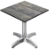 CPBL | HPL bistrobord | B:D:H 70 x 70 x 78 cm | rustik furu / aluminium | extra vikt | fyrkantigt