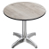 CPBL | HPL Bistrobord | Ø:H 70 x 78 cm | ekvit / aluminium | hopfällbart + extra vikt | runt