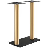 OVAL | Bistro Double Standing Table Frame | Gold/Black | Height: 104 cm | Column: Ø 7.6 cm | Base Plate: 40 x 70 cm