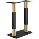 OVAL | Bistro dubbele staande tafelframe | Goud/zwart | Hoogte: 104 cm | Kolom: Ø 7,6 cm | Voetplaat: 40 x 70 cm
