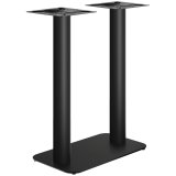 OVAL | Estructura de mesa doble Bistro | Negro | Altura: 104 cm | Columna: Ø 7,6 cm | Base: 40 x 70 cm