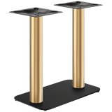 OVAL | Structure de table double bistro | Or/Noir | Hauteur : 71 cm | Colonne : Ø 7,6 cm | Plateau : 40 x 70 cm